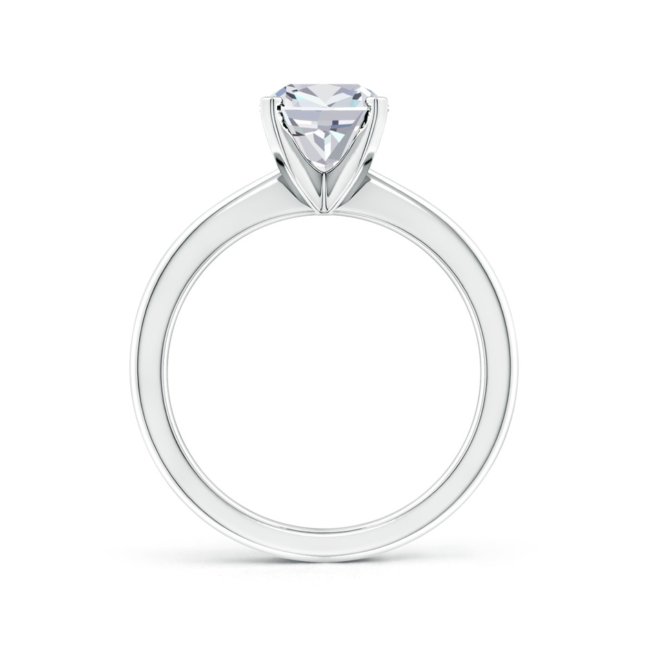 8.5x6.5mm FGVS Lab-Grown Cushion Rectangular Diamond Reverse Tapered Shank Solitaire Engagement Ring in White Gold Side 199