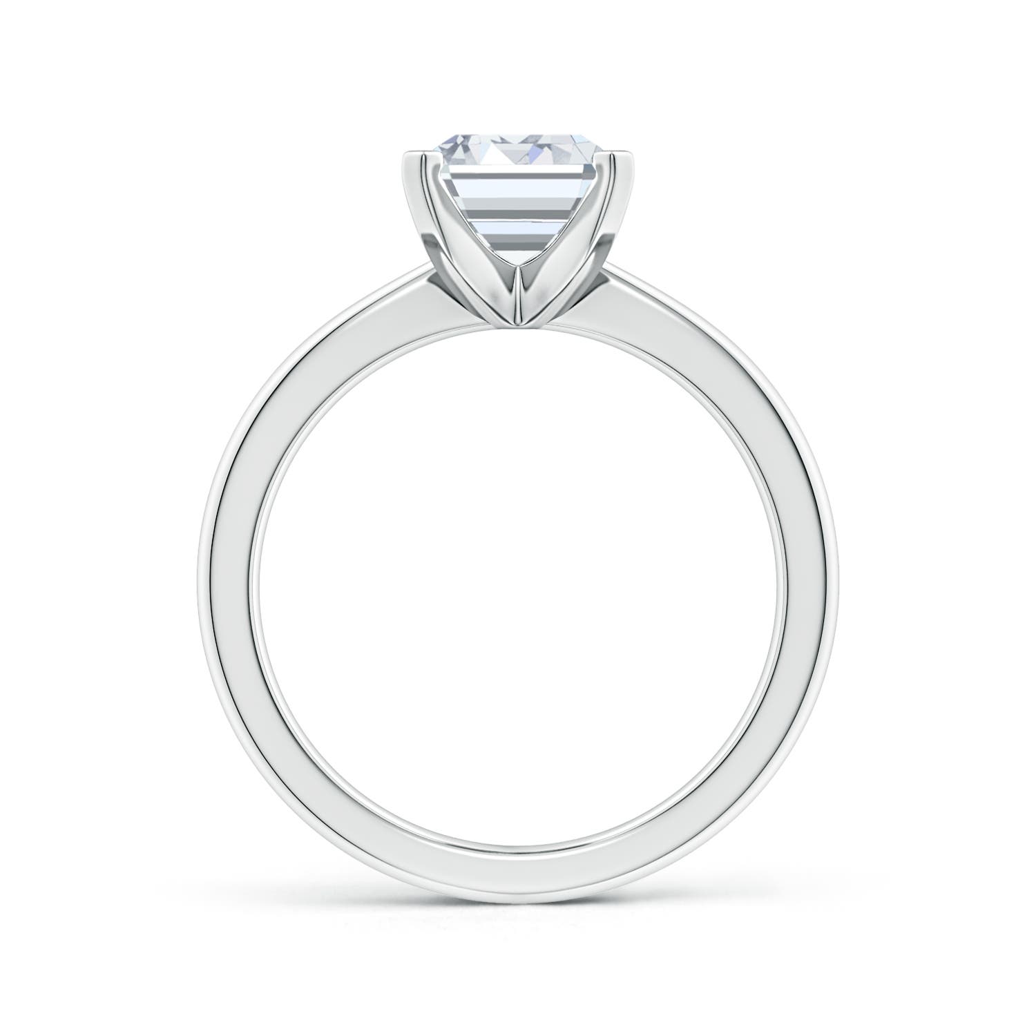 10x7.5mm FGVS Lab-Grown Emerald-Cut Diamond Reverse Tapered Shank Solitaire Engagement Ring in White Gold
