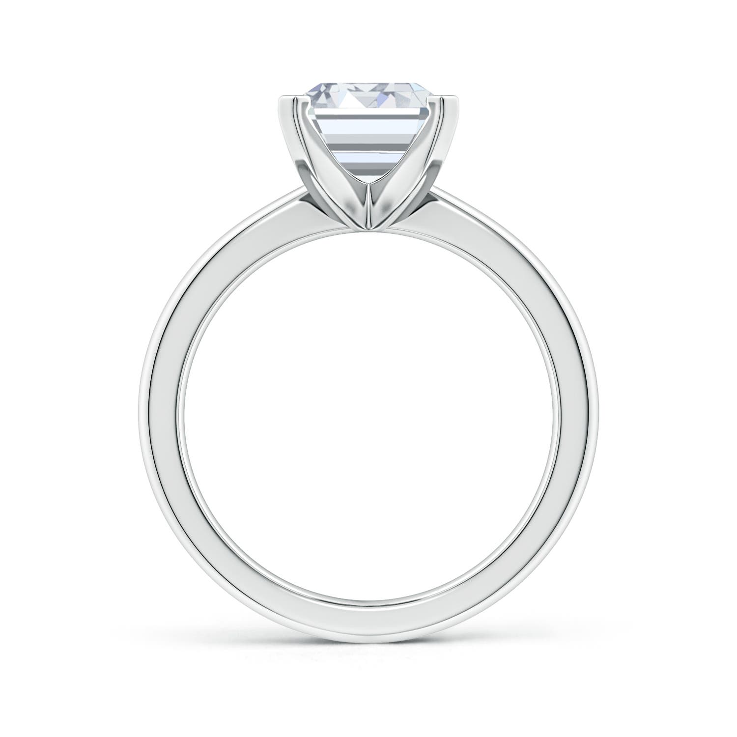 11x8.5mm FGVS Lab-Grown Emerald-Cut Diamond Reverse Tapered Shank Solitaire Engagement Ring in White Gold