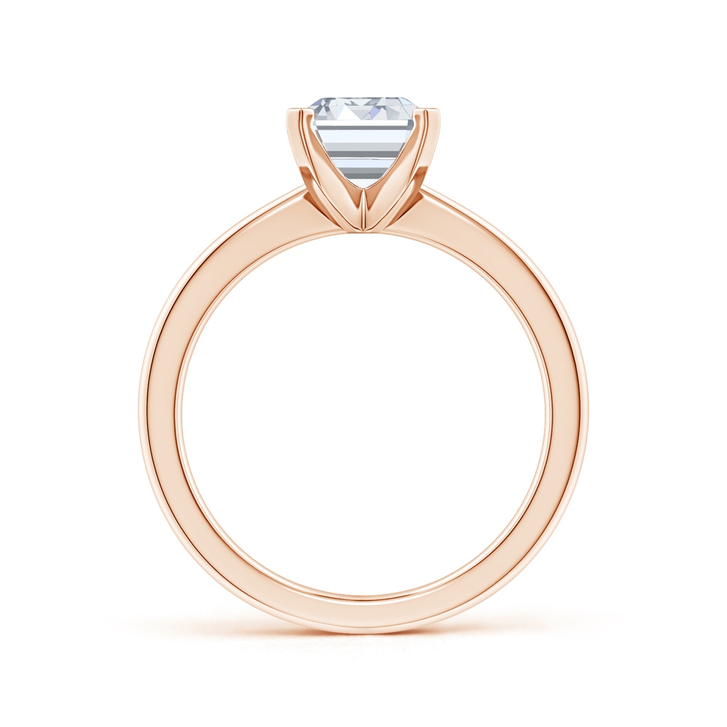 6.5x5mm FGVS Lab-Grown Emerald-Cut Diamond Reverse Tapered Shank Solitaire Engagement Ring in 10K Rose Gold - side 199