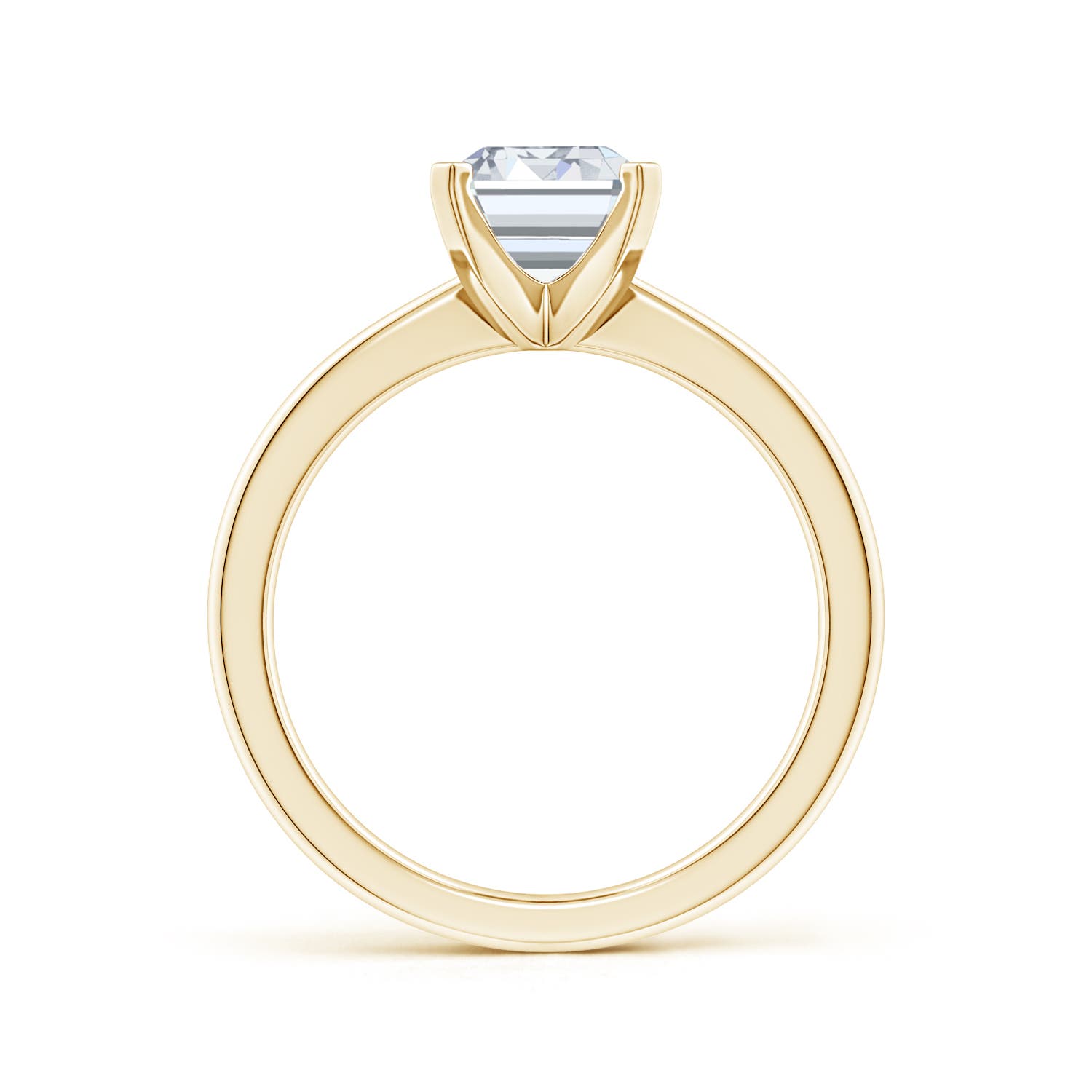 6.5x5mm FGVS Lab-Grown Emerald-Cut Diamond Reverse Tapered Shank Solitaire Engagement Ring in 18CT Yellow Gold - side 3
