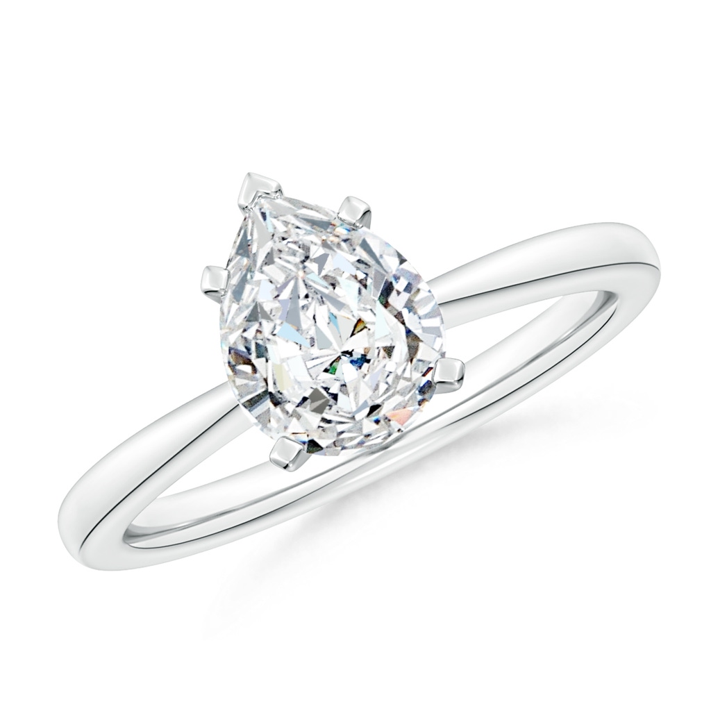 9x7mm FGVS Lab-Grown Pear Diamond Reverse Tapered Shank Solitaire Engagement Ring in White Gold