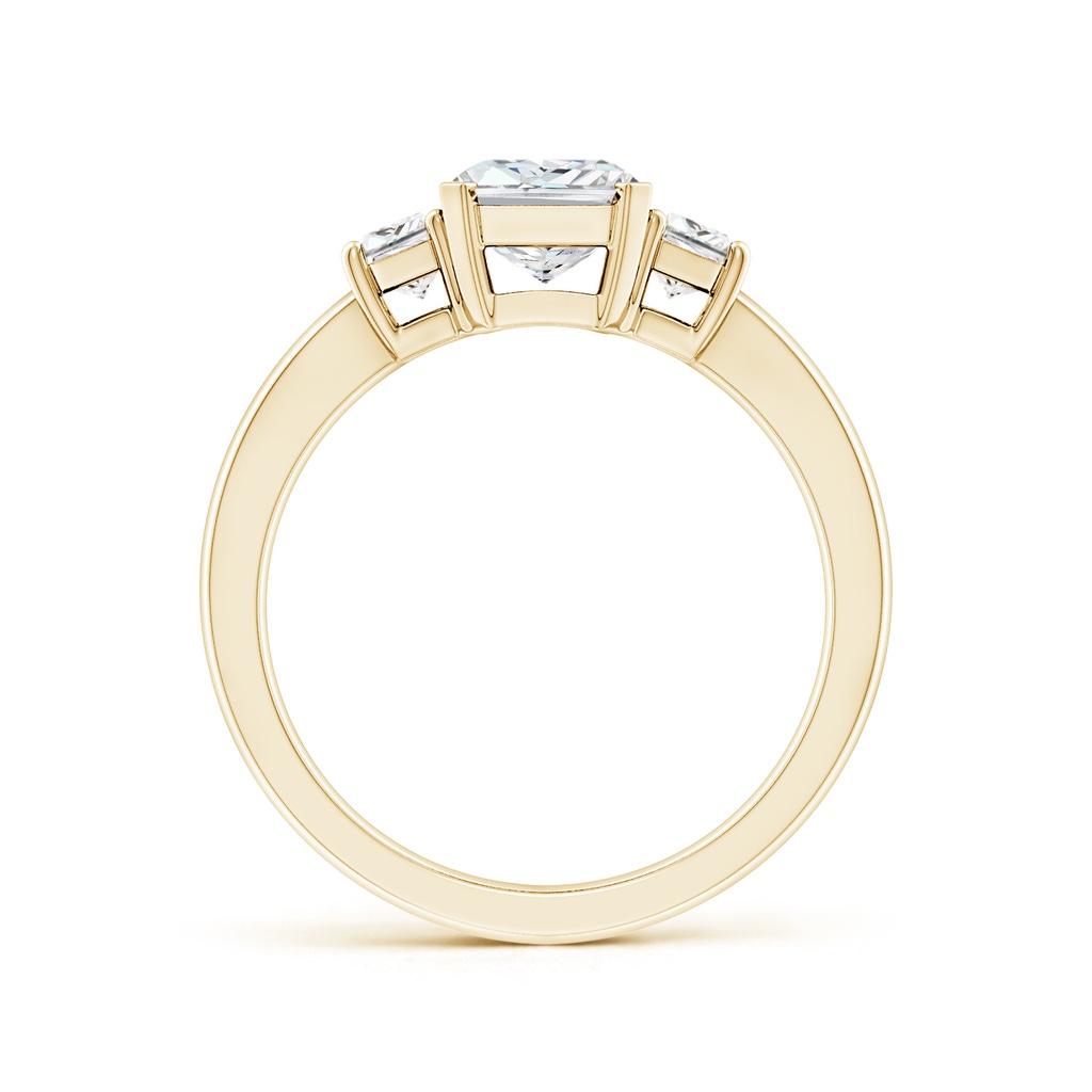 8x6mm FGVS Lab-Grown Radiant-Cut and Trapezoid Diamond Three Stone Engagement Ring in Yellow Gold - side 199
