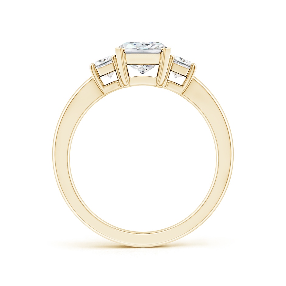 8x6mm FGVS Lab-Grown Radiant-Cut and Trapezoid Diamond Three Stone Engagement Ring in Yellow Gold side 199