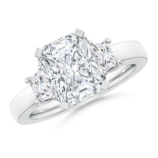 9.5x7.5mm FGVS Lab-Grown Radiant-Cut and Trapezoid Diamond Three Stone Engagement Ring in P950 Platinum