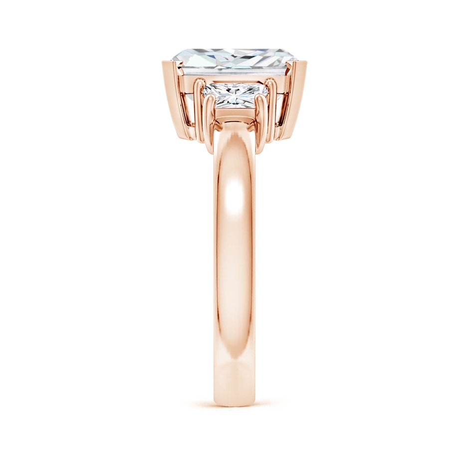 9.5x7.5mm FGVS Lab-Grown Radiant-Cut and Trapezoid Diamond Three Stone Engagement Ring in Rose Gold side 299