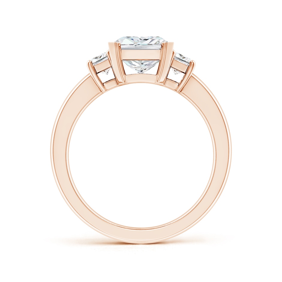 9x7mm FGVS Lab-Grown Radiant-Cut and Trapezoid Diamond Three Stone Engagement Ring in 18K Rose Gold side 199