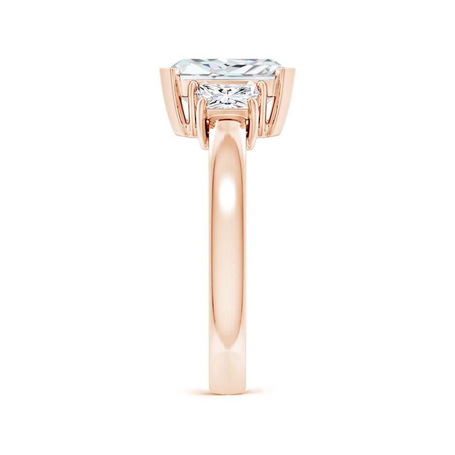 9x7mm FGVS Lab-Grown Radiant-Cut and Trapezoid Diamond Three Stone Engagement Ring in 18K Rose Gold side 299