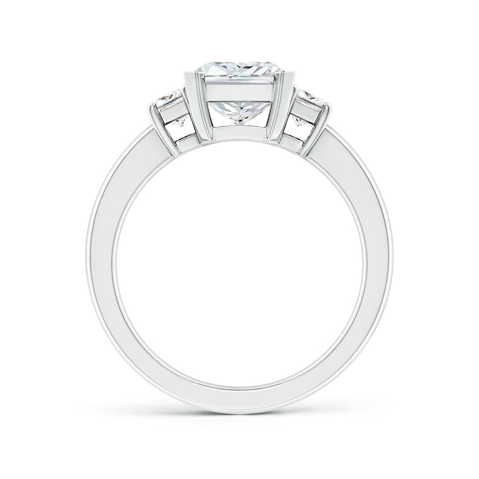 9x7mm FGVS Lab-Grown Radiant-Cut and Trapezoid Diamond Three Stone Engagement Ring in P950 Platinum side 199