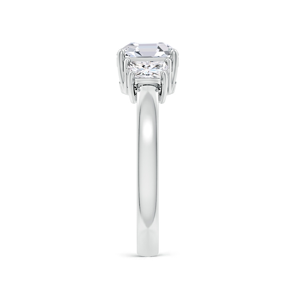 7mm FGVS Lab-Grown Asscher-Cut and Trapezoid Diamond Three Stone Engagement Ring in White Gold side 299