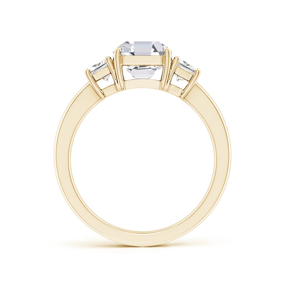 7mm FGVS Lab-Grown Asscher-Cut and Trapezoid Diamond Three Stone Engagement Ring in Yellow Gold Side 199