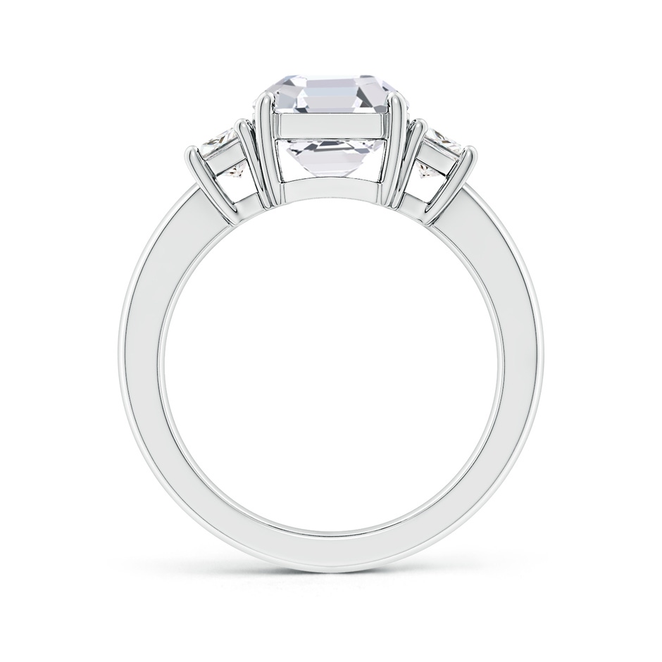 8mm FGVS Lab-Grown Asscher-Cut and Trapezoid Diamond Three Stone Engagement Ring in P950 Platinum side 199