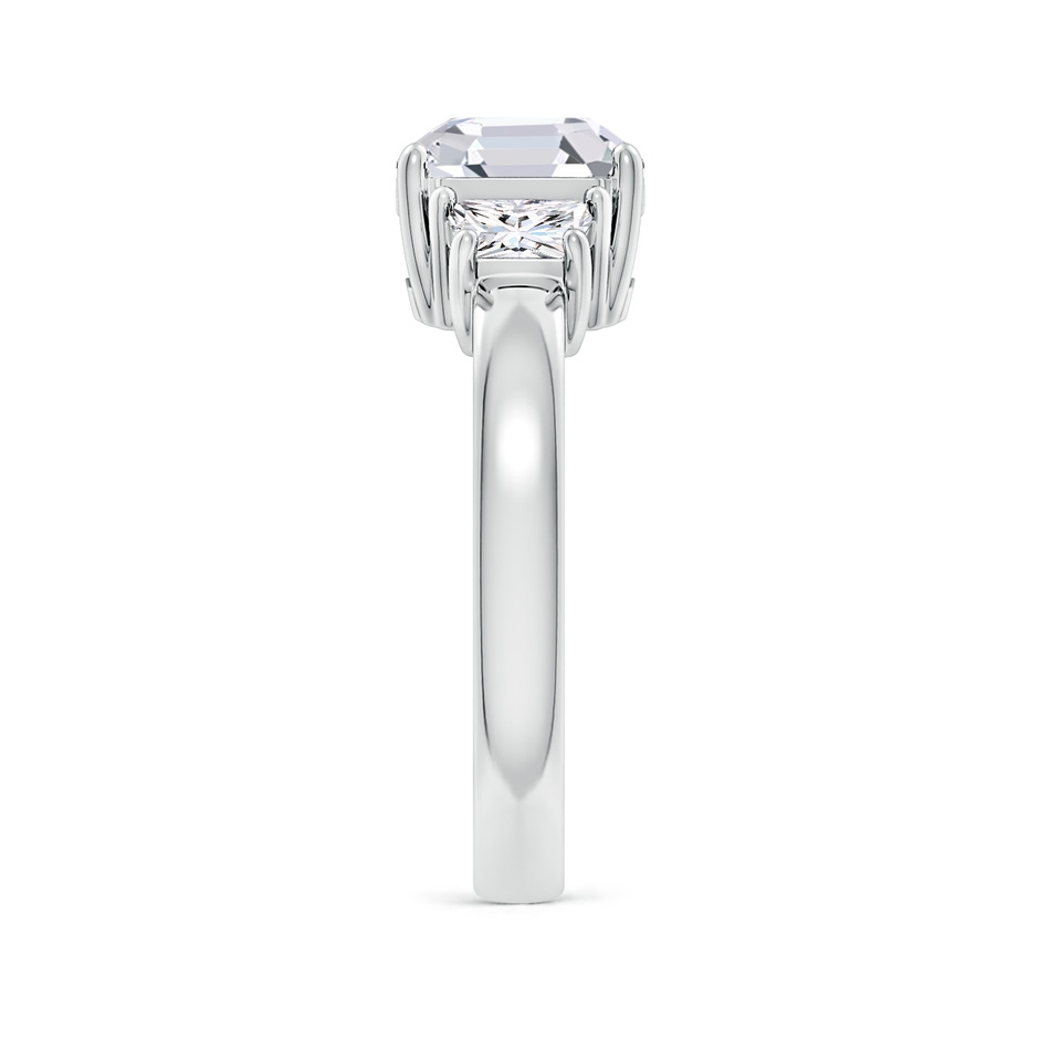 8mm FGVS Lab-Grown Asscher-Cut and Trapezoid Diamond Three Stone Engagement Ring in P950 Platinum side 299