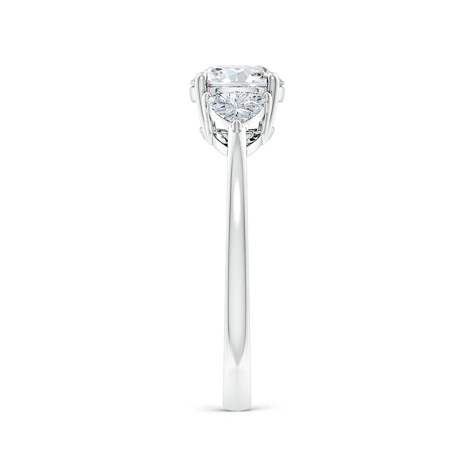 6.5mm FGVS Lab-Grown Round and Trillion Diamond Three Stone Reverse Tapered Shank Engagement Ring in P950 Platinum side 299