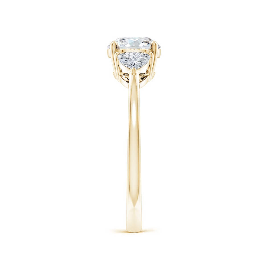 6.5mm FGVS Lab-Grown Round and Trillion Diamond Three Stone Reverse Tapered Shank Engagement Ring in Yellow Gold side 299