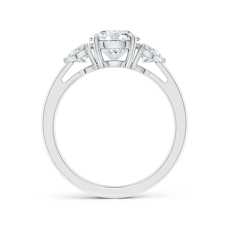 7.4mm FGVS Lab-Grown Round and Trillion Diamond Three Stone Reverse Tapered Shank Engagement Ring in White Gold side 199