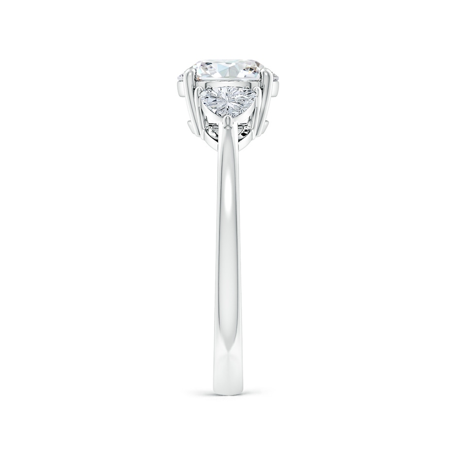 7.4mm FGVS Lab-Grown Round and Trillion Diamond Three Stone Reverse Tapered Shank Engagement Ring in White Gold side 299