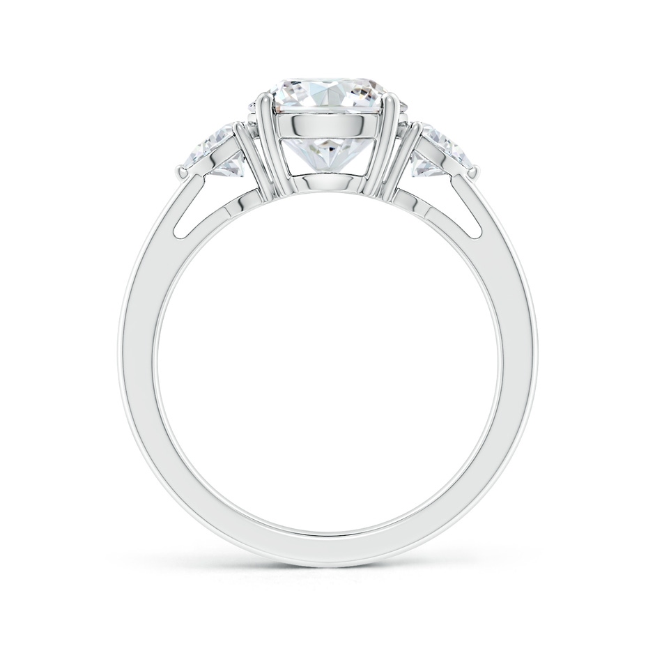 8mm FGVS Lab-Grown Round and Trillion Diamond Three Stone Reverse Tapered Shank Engagement Ring in White Gold side 199