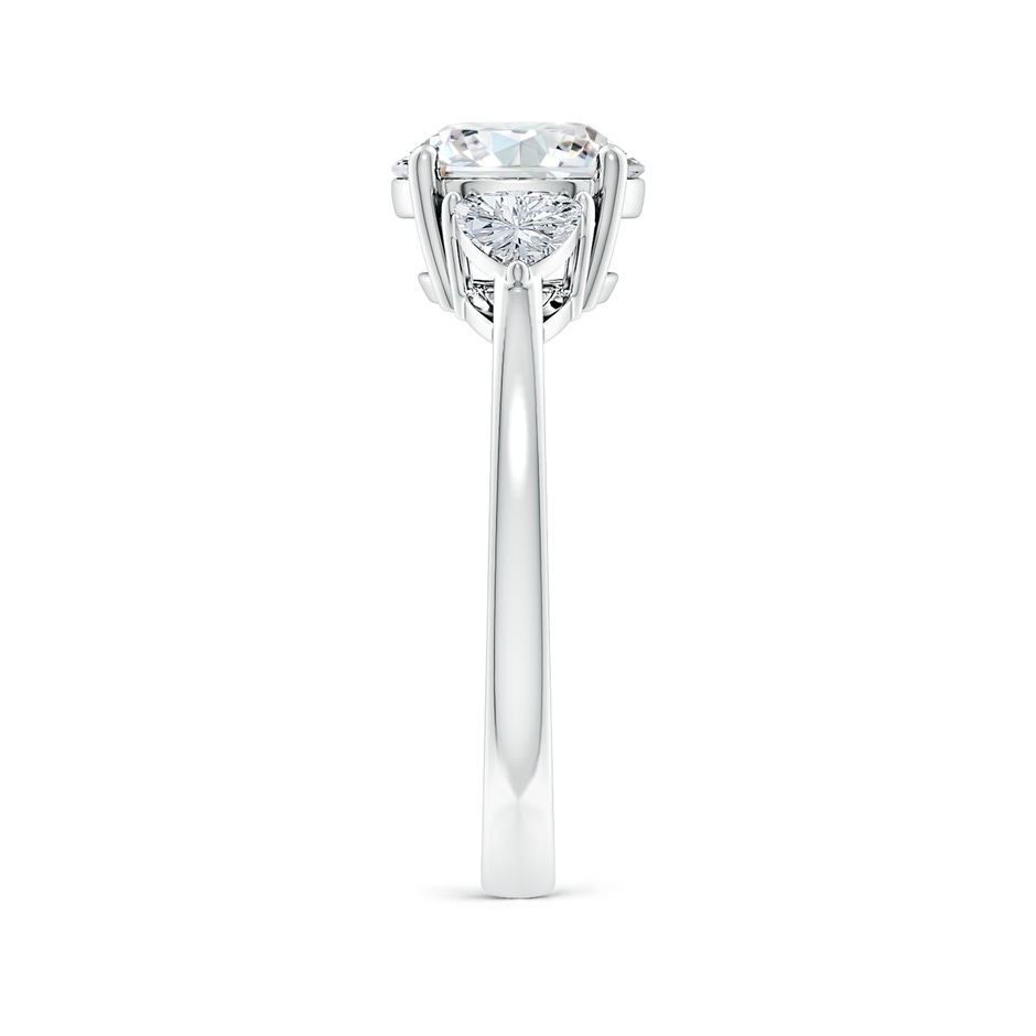 8mm FGVS Lab-Grown Round and Trillion Diamond Three Stone Reverse Tapered Shank Engagement Ring in White Gold side 299