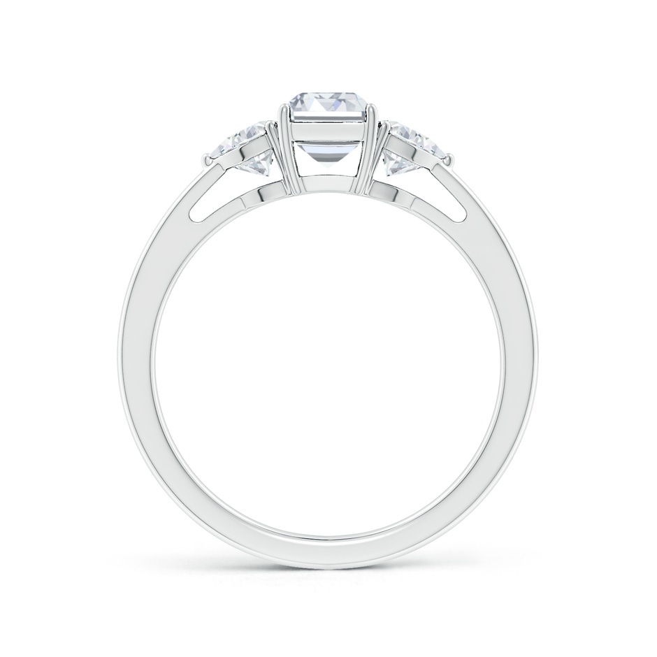 6.5x4.5mm FGVS Lab-Grown Emerald-Cut and Trillion Diamond Three Stone Reverse Tapered Shank Engagement Ring in White Gold side 199