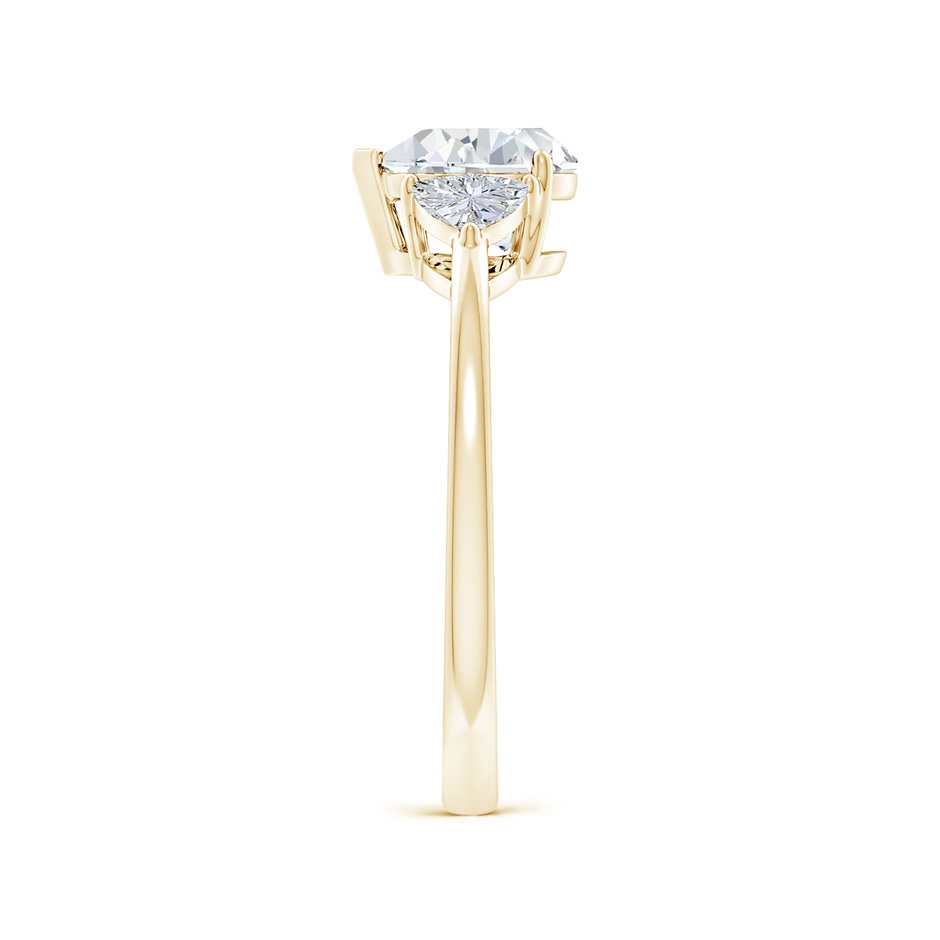 7x5mm FGVS Lab-Grown Pear and Trillion Diamond Three Stone Reverse Tapered Shank Engagement Ring in Yellow Gold side 299