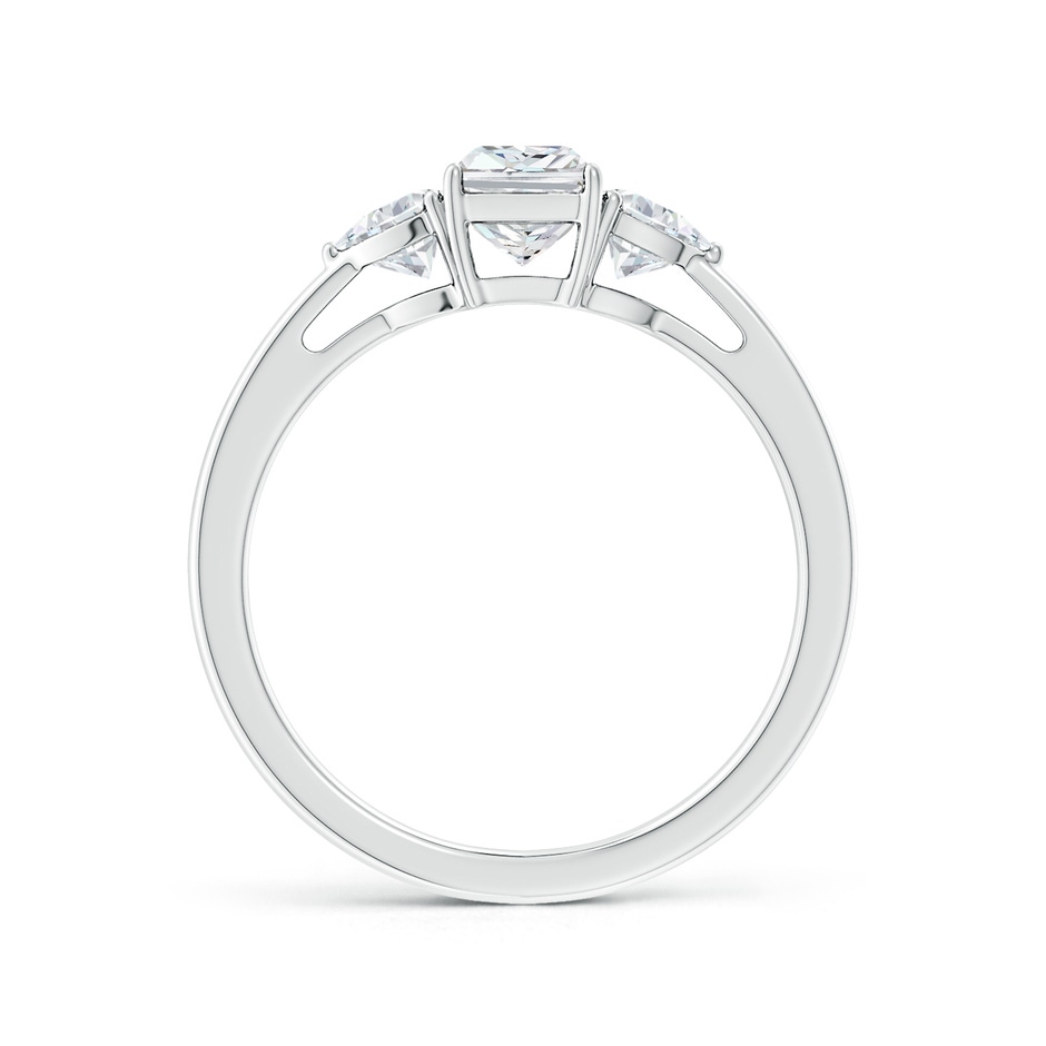 6.5x4.5mm FGVS Lab-Grown Radiant-Cut and Trillion Diamond Three Stone Reverse Tapered Shank Engagement Ring in White Gold side 199