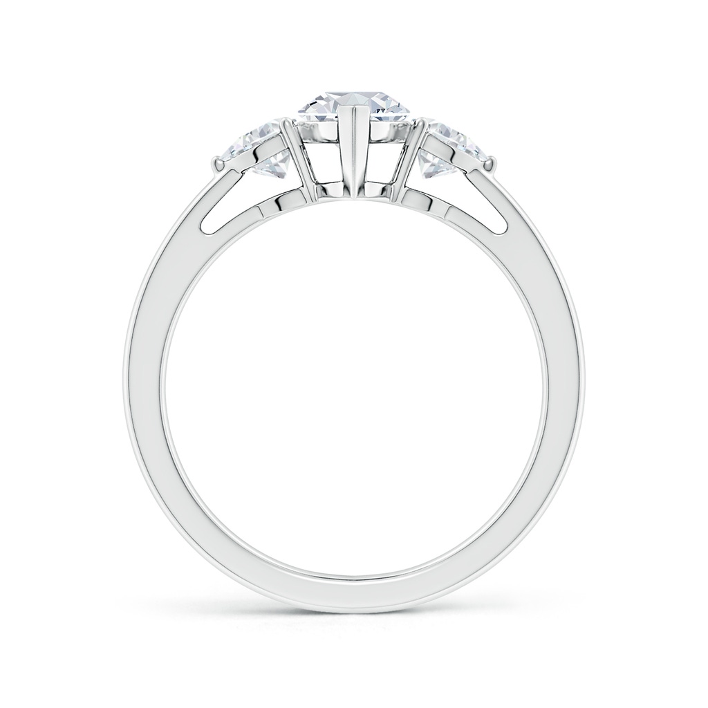 10x5mm FGVS Lab-Grown Marquise and Trillion Diamond Three Stone Reverse Tapered Shank Engagement Ring in 18K White Gold - side 199