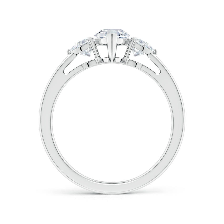 10x5mm FGVS Lab-Grown Marquise and Trillion Diamond Three Stone Reverse Tapered Shank Engagement Ring in 18K White Gold side 199