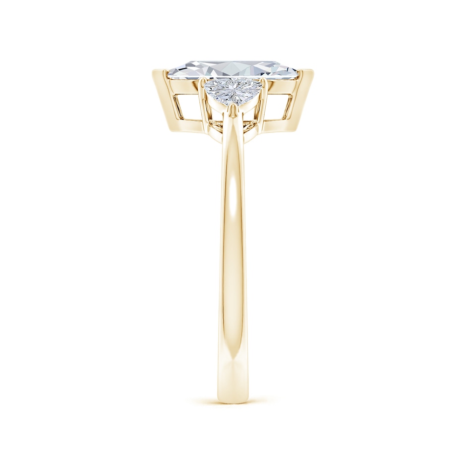 10x5mm FGVS Lab-Grown Marquise and Trillion Diamond Three Stone Reverse Tapered Shank Engagement Ring in Yellow Gold side 299