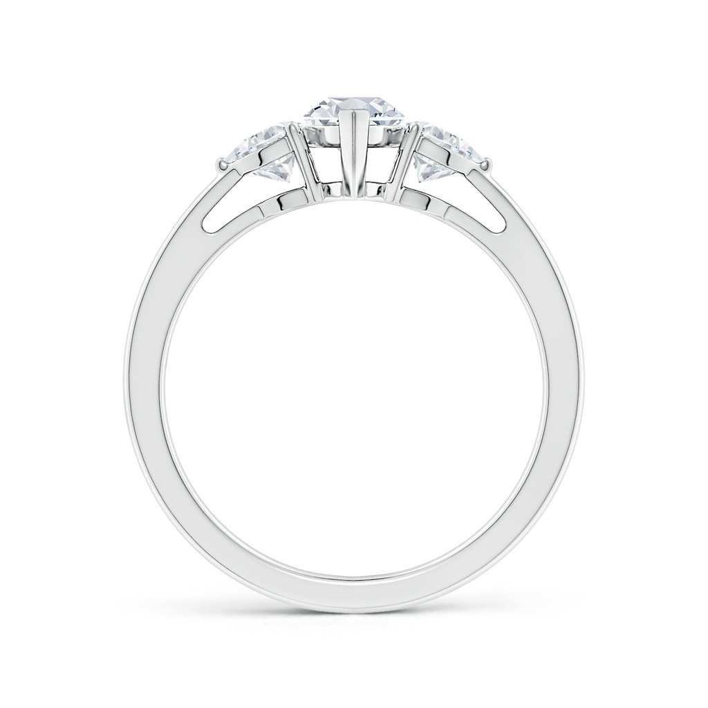 9x4.5mm FGVS Lab-Grown Marquise and Trillion Diamond Three Stone Reverse Tapered Shank Engagement Ring in White Gold Side 199
