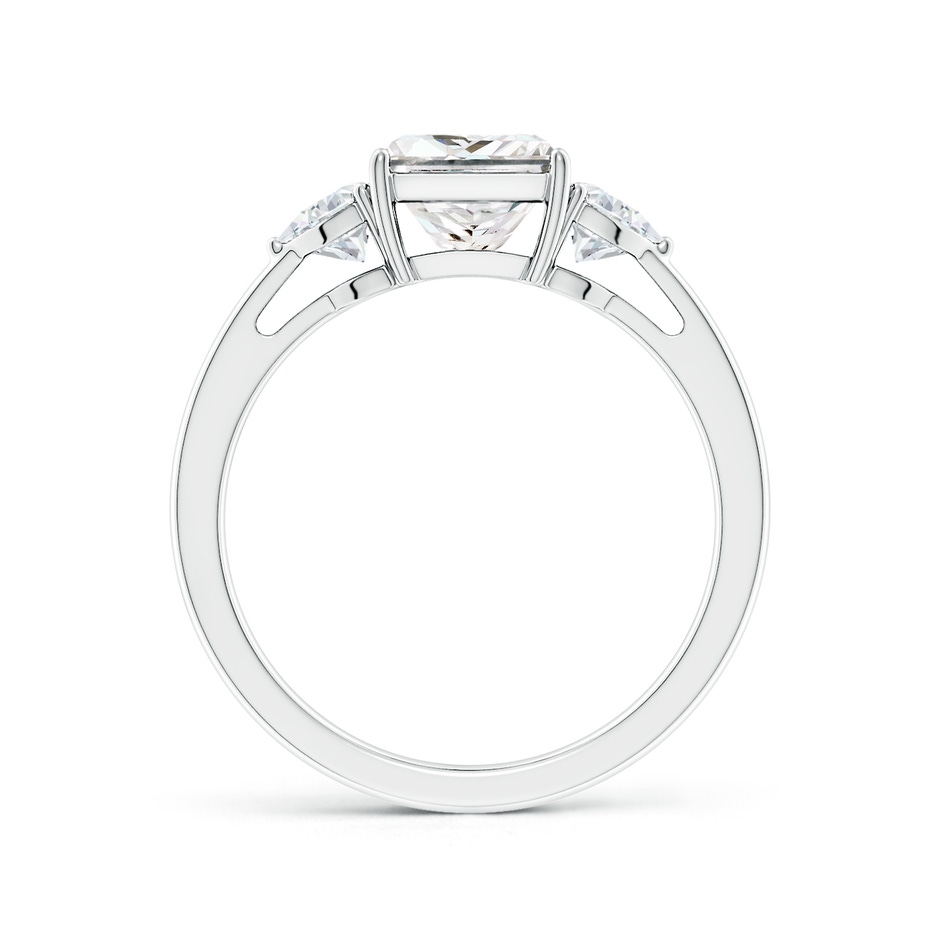 6.5mm FGVS Lab-Grown Princess-Cut and Trillion Diamond Three Stone Reverse Tapered Shank Engagement Ring in 18K White Gold side 199