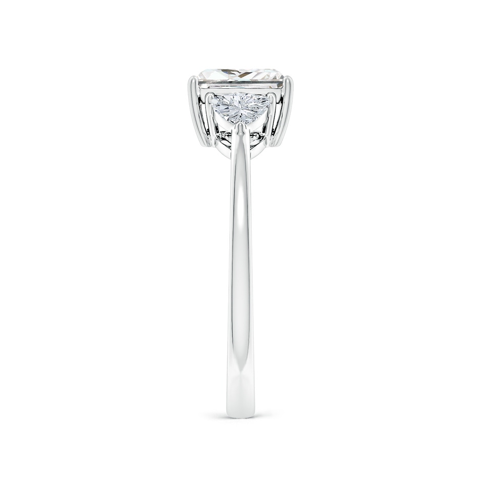6.5mm FGVS Lab-Grown Princess-Cut and Trillion Diamond Three Stone Reverse Tapered Shank Engagement Ring in 18K White Gold side 299