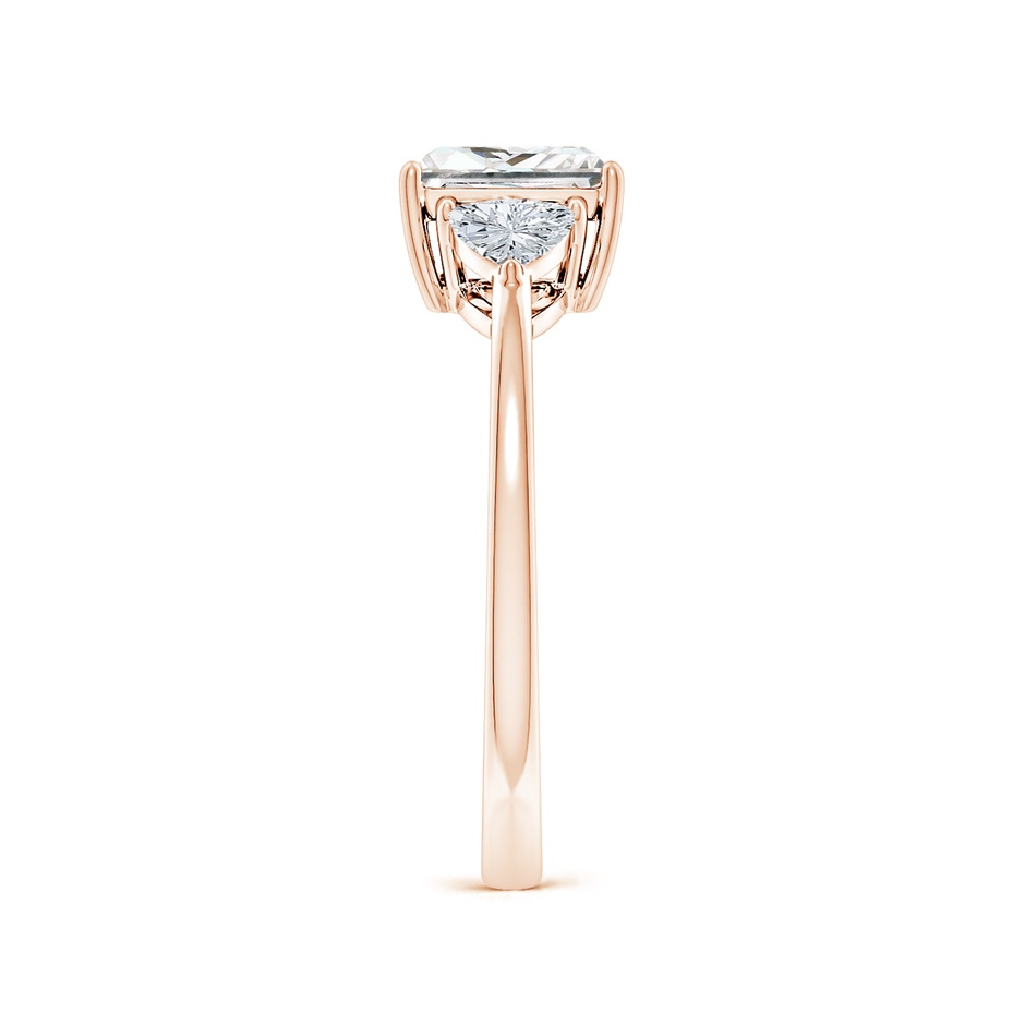 6.5mm FGVS Lab-Grown Princess-Cut and Trillion Diamond Three Stone Reverse Tapered Shank Engagement Ring in Rose Gold side 299