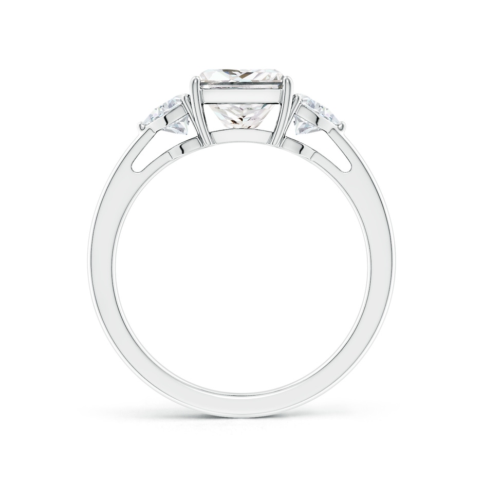 6.5mm FGVS Lab-Grown Princess-Cut and Trillion Diamond Three Stone Reverse Tapered Shank Engagement Ring in White Gold side 199