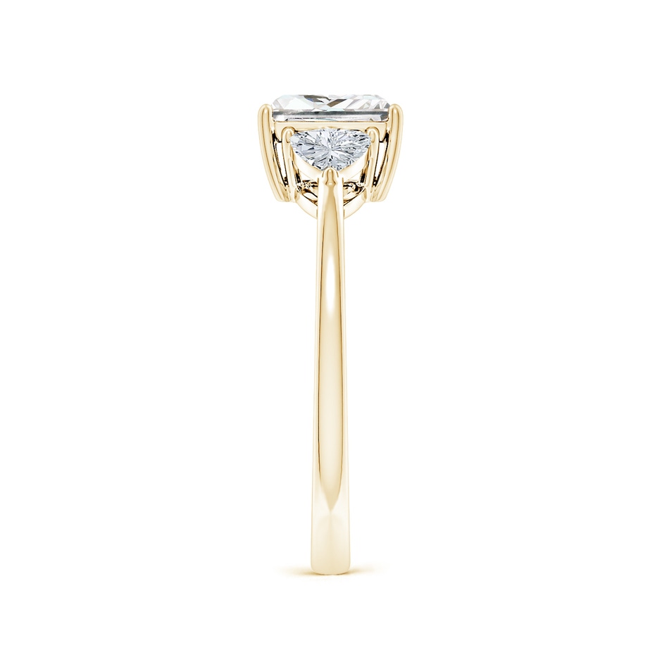 6.5mm FGVS Lab-Grown Princess-Cut and Trillion Diamond Three Stone Reverse Tapered Shank Engagement Ring in Yellow Gold side 299