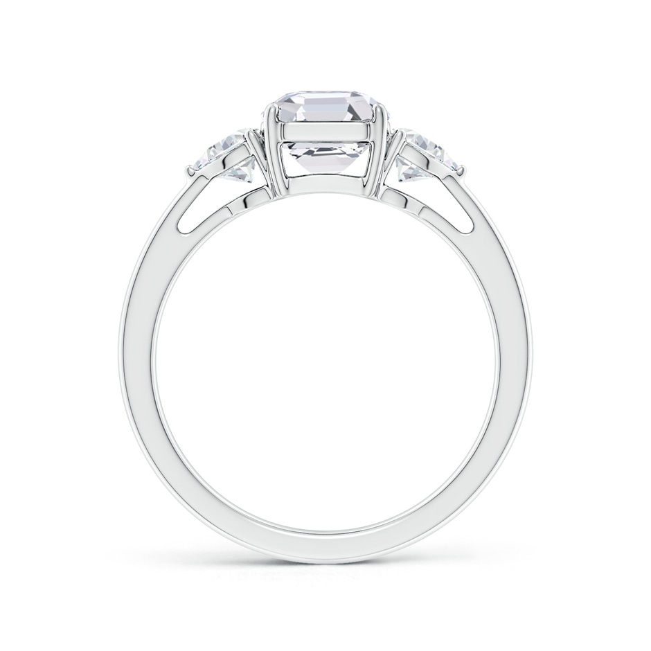 6.5mm FGVS Lab-Grown Asscher-Cut and Trillion Diamond Three Stone Reverse Tapered Shank Engagement Ring in White Gold side 199