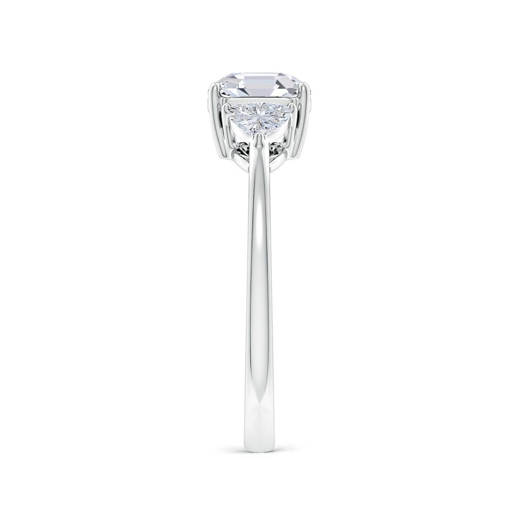 6.5mm FGVS Lab-Grown Asscher-Cut and Trillion Diamond Three Stone Reverse Tapered Shank Engagement Ring in White Gold Side 299