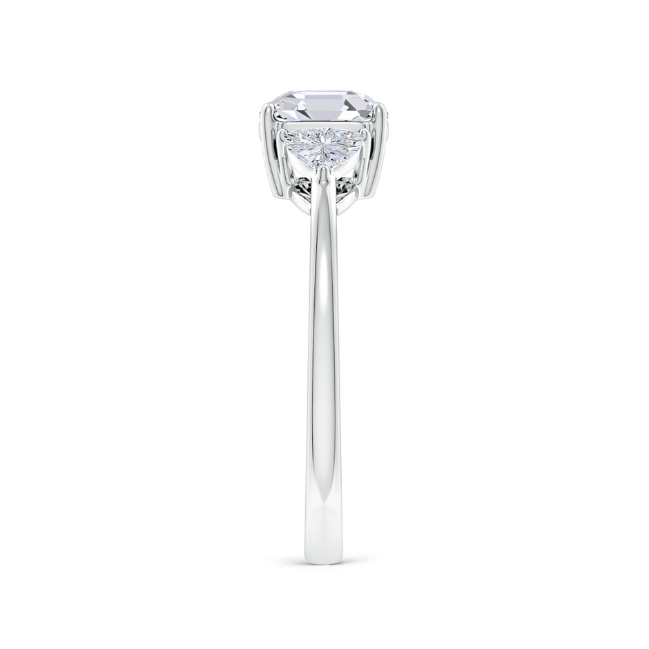 6.5mm FGVS Lab-Grown Asscher-Cut and Trillion Diamond Three Stone Reverse Tapered Shank Engagement Ring in White Gold side 299