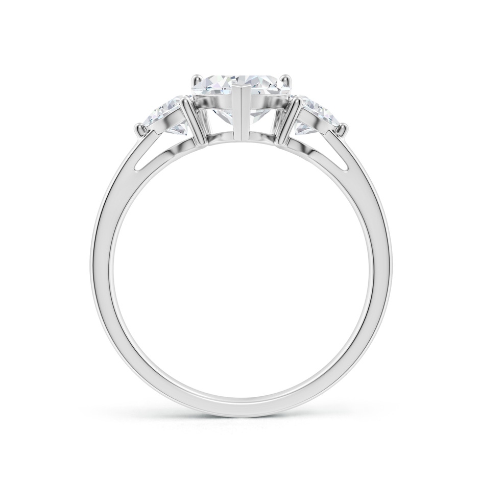 6.5mm FGVS Lab-Grown Heart-Shaped and Trillion Diamond Three Stone Reverse Tapered Shank Engagement Ring in White Gold side 199