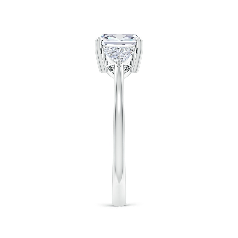 6.5mm FGVS Lab-Grown Cushion and Trillion Diamond Three Stone Reverse Tapered Shank Engagement Ring in White Gold side 299