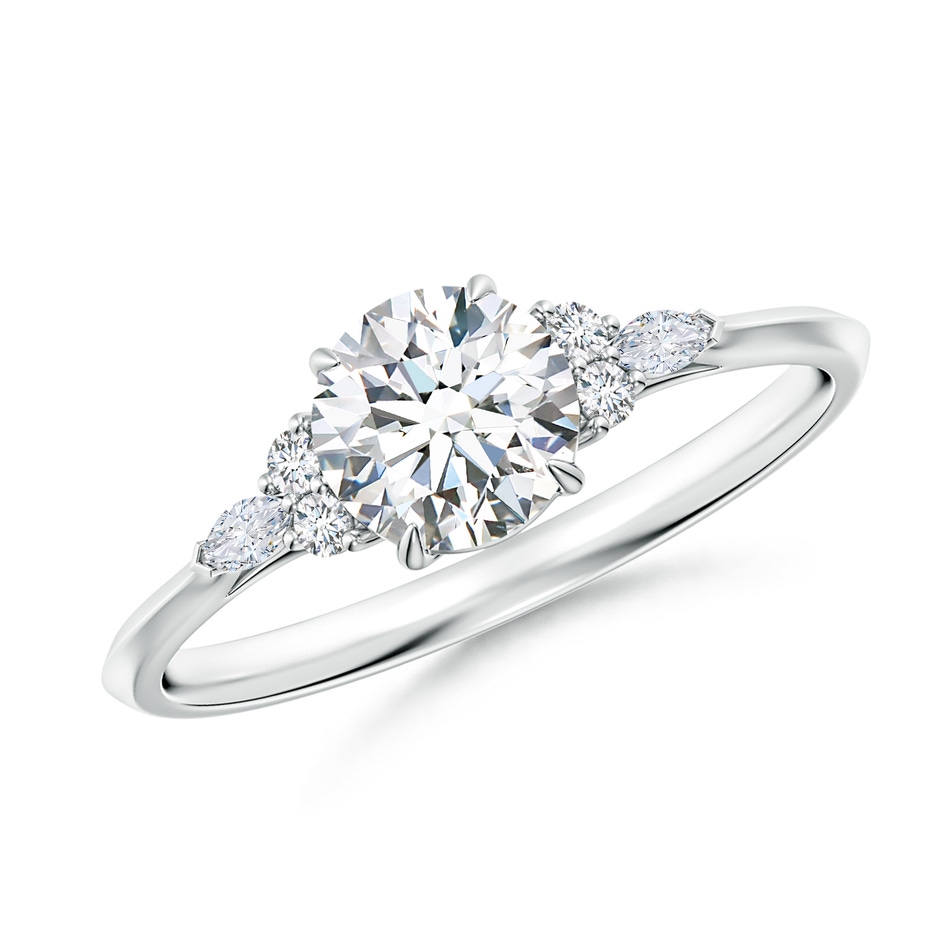 5.9mm FGVS Lab-Grown Round Diamond Side Stone Engagement Ring with Diamonds in P950 Platinum 