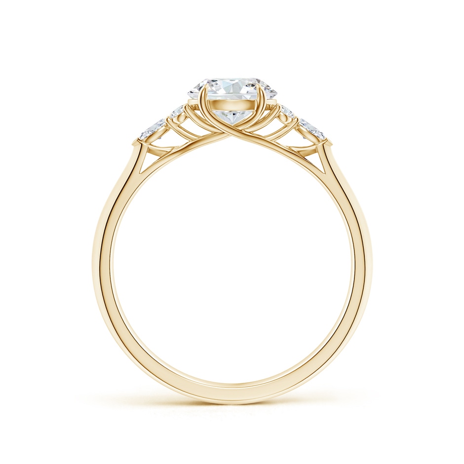 6.4mm FGVS Lab-Grown Round Diamond Side Stone Engagement Ring with Diamonds in Yellow Gold side 199