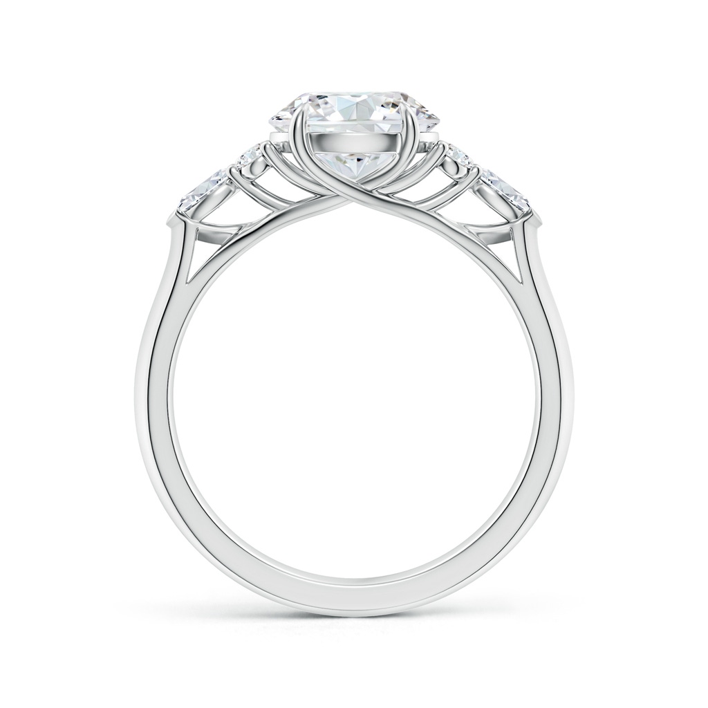 8mm FGVS Lab-Grown Round Diamond Side Stone Engagement Ring with Diamonds in White Gold - side 199