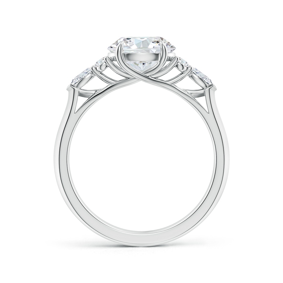 8mm FGVS Lab-Grown Round Diamond Side Stone Engagement Ring with Diamonds in White Gold side 199