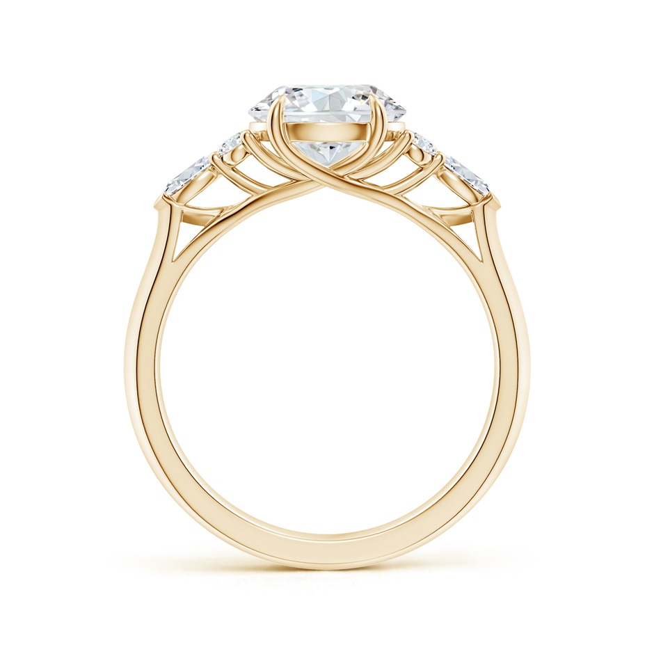 8mm FGVS Lab-Grown Round Diamond Side Stone Engagement Ring with Diamonds in Yellow Gold side 199
