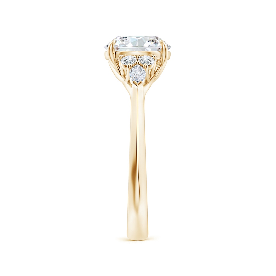 8mm FGVS Lab-Grown Round Diamond Side Stone Engagement Ring with Diamonds in Yellow Gold side 299