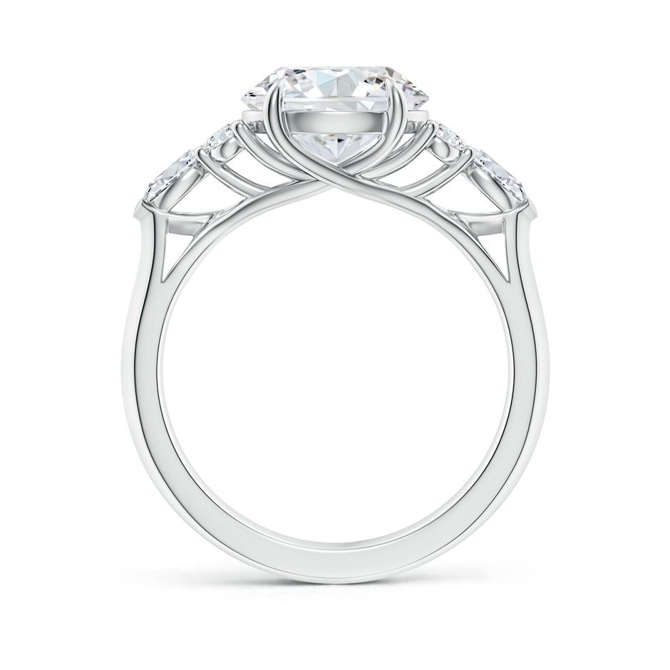 9.2mm FGVS Lab-Grown Round Diamond Side Stone Engagement Ring with Diamonds in White Gold side 199