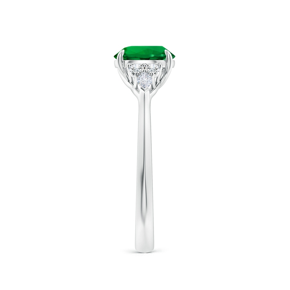 7mm Labgrown Lab-Grown Round Emerald Side Stone Engagement Ring with Diamonds in P950 Platinum side 299