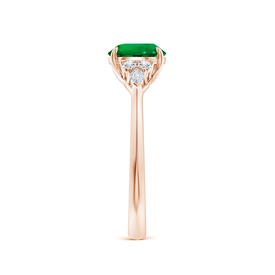 7mm Labgrown Lab-Grown Round Emerald Side Stone Engagement Ring with Diamonds in Rose Gold side 299