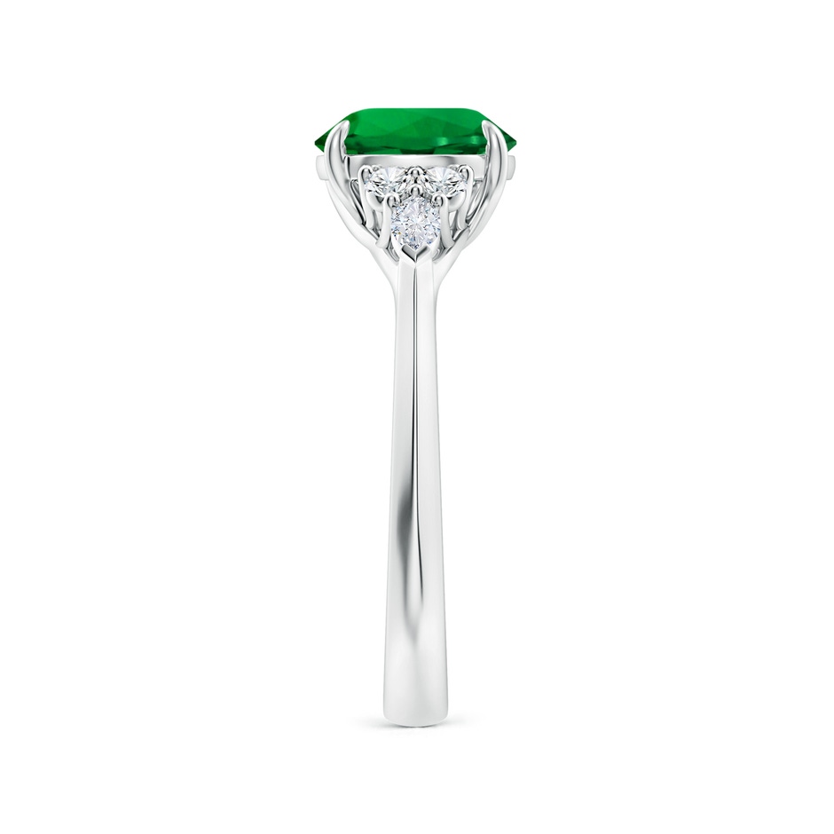 8mm Labgrown Lab-Grown Round Emerald Side Stone Engagement Ring with Diamonds in 18K White Gold side 299